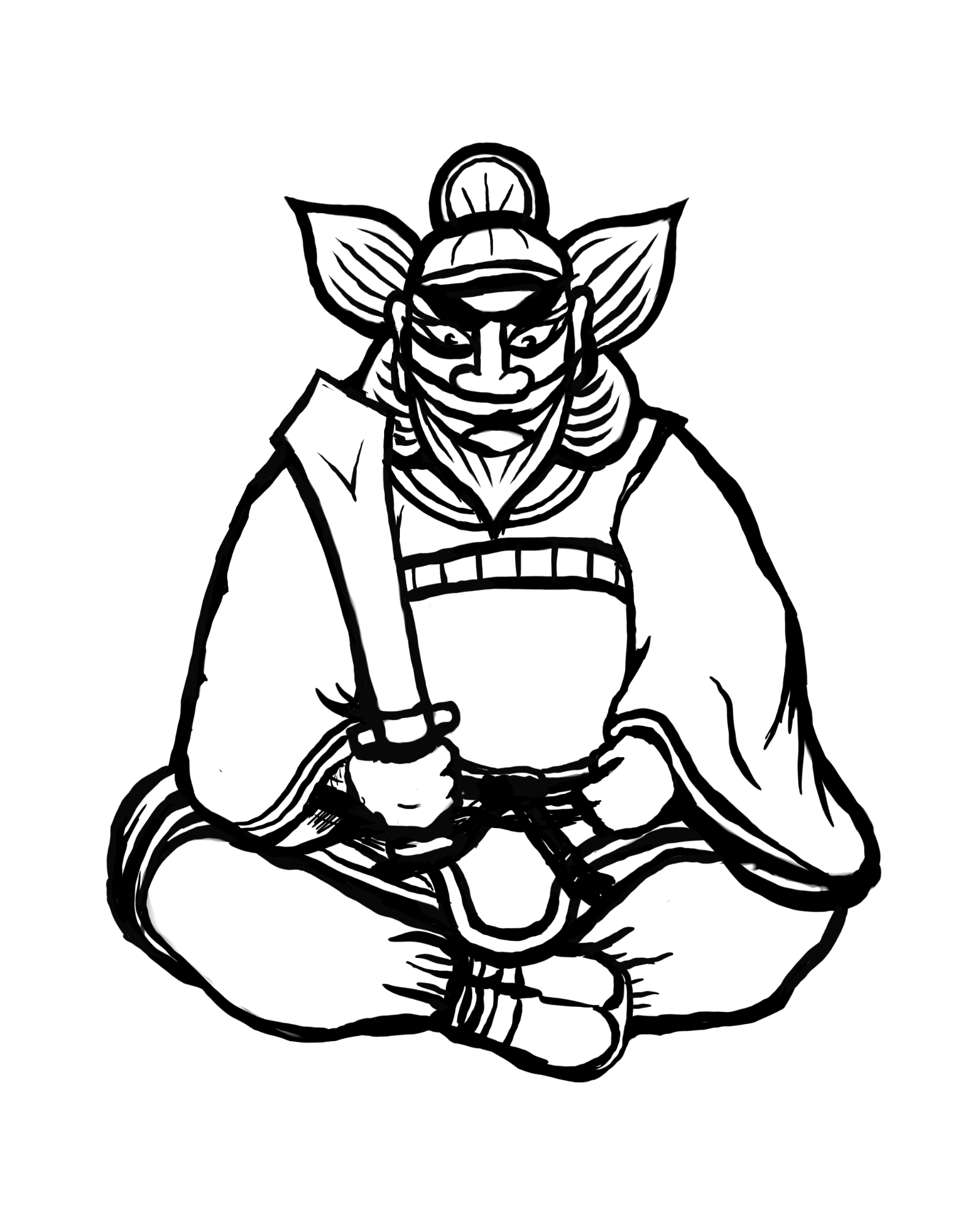 和名の由来となった、魔除けの神・鍾馗様のイラスト